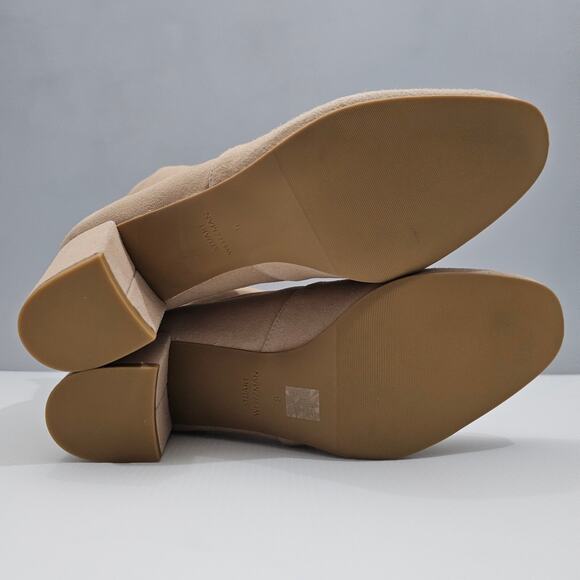 NEW Stuart Weitzman Siggy 60 Ankle Bootie Womens Beige Suede Stretch Sock Heel - Picture 12 of 14